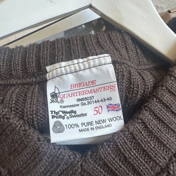 Men's Brigade Quartermasters Vintage The Wooly Pully Sweater 100% Pure Wool 50 L - Picture 6 of 8
